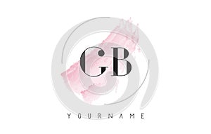 GB G B Watercolor Letter Logo Design with Circular Brush Pattern