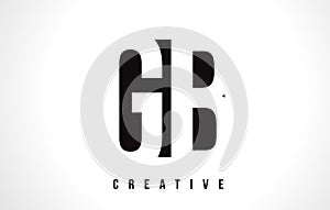 GB G B White Letter Logo Design with Black Square.