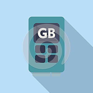 Gb memory board icon flat vector. Solid machine