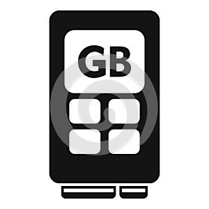 Gb memory board icon simple vector. Solid machine