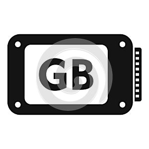 GB storage focus icon simple vector. State backup ssd