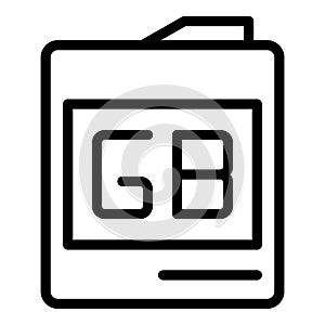 Gb storage icon outline vector. Code megabyte