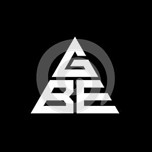 GBE triangle letter logo design with triangle shape. GBE triangle logo design monogram. GBE triangle vector logo template with red