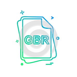 GBR file type icon design vector photo