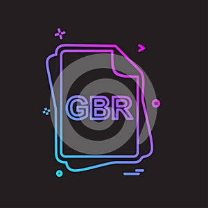 GBR file type icon design vector photo