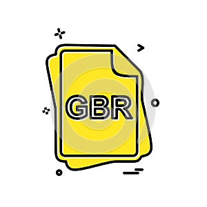 GBR file type icon design vector