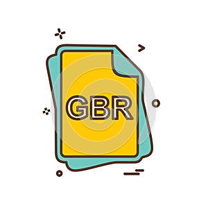 GBR file type icon design vector photo