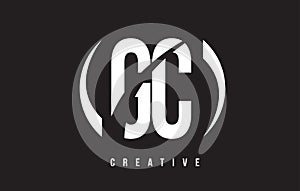 GC G C White Letter Logo Design with Black Background.