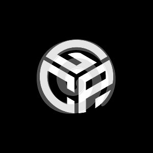 GCP letter logo design on black background. GCP creative initials letter logo concept. GCP letter design