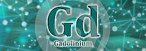 Gd symbol. Gadolinium chemical element
