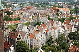 Gdansk buildings from above