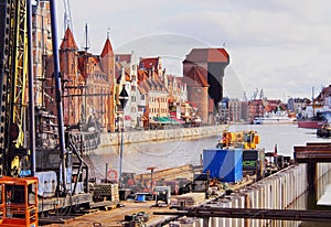 Gdansk Cityscape and Moltawa River in Poland