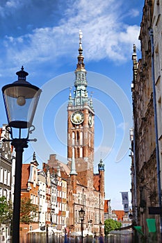 Gdansk with harbor in Poland