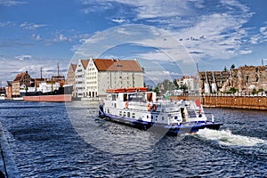 Gdansk with harbor in Poland