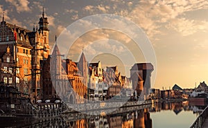 Gdansk harbour at sunrise