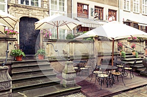 Gdansk Mariacka street cafe photo