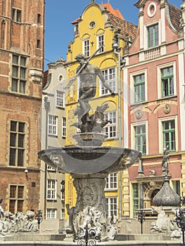 Gdansk - Neptune Fountain and Monument