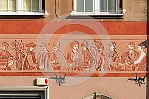 Gdansk - The Neptune's Fountain in Old Town of Gdansk, Poland. The fountain is located in the central point