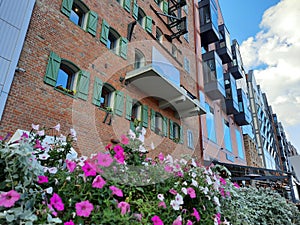 gdansk new apartments in the old town on the Motlava waterway