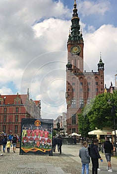 Gdansk, Poland, 22nd May 2021: The Gdansk city centre, popular Polish touristic destination.