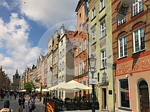 Gdansk, Poland, 22nd May 2021: The Gdansk city centre, popular Polish touristic destination.