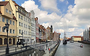 Gdansk, Poland, 22nd May 2021: The Gdansk city centre, popular Polish touristic destination.