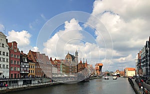 Gdansk, Poland, 22nd May 2021: The Gdansk city centre, popular Polish touristic destination. Impressive old town architecture