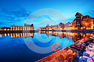 Gdansk, Poland old town, Motlawa river. Zuraw crane photo