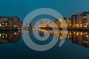 Gdansk of Riverside at night
