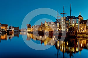 Gdansk of Riverside at night