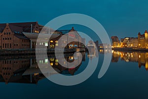 Gdansk of Riverside at night