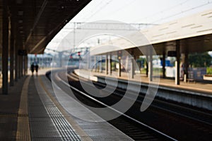 Gdansk Wrzeszcz empty railway station in the daylight photo