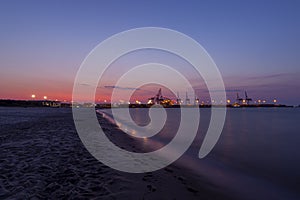 GdaÅ„ska, Poland, the Baltic Sea - Stogi Beach after sunset