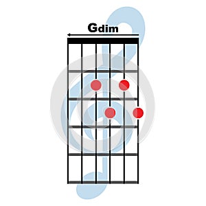 Gdim guitar chord icon