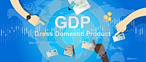 Gdp gross domestic product illustration financial economy