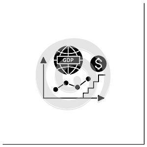 GDP growth glyph icon