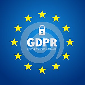 GDPR abstract background template with star.