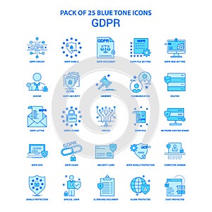 GDPR Blue Tone Icon Pack - 25 Icon Sets