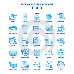 GDPR Blue Tone Icon Pack - 25 Icon Sets