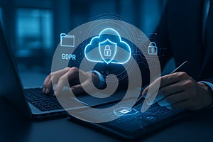GDPR Cloud Security And Data Protection Concept
