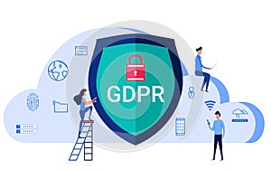 GDPR concept. General Data Protection Regulation for protect the personal data and privacy.