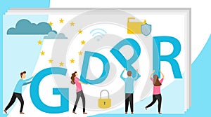 GDPR concept illustration. GDPR banner. Idea of data