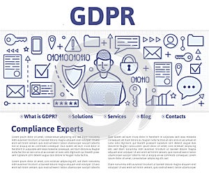 GDPR concept illustration. General Data Protection Regulation. Protection of personal data. Vector design template of