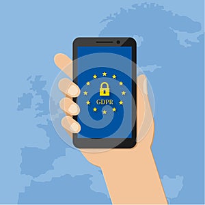 GDPR concept with smart phone