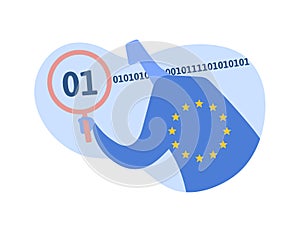 GDPR, concept vector illustration. General Data Protection Regulation. DPO, Data protection officer working with