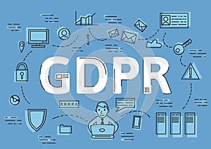 GDPR concept vector illustration. General Data Protection Regulation. The protection of personal data.