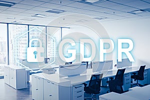 GDPR. Data Protection Regulation. Cyber security and privacy concept