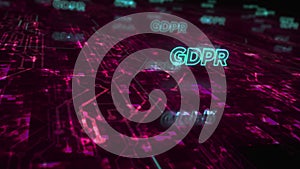 GDPR data protection symbols loop cyber concept
