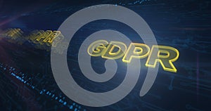 GDPR data protection symbols loop cyber loop concept