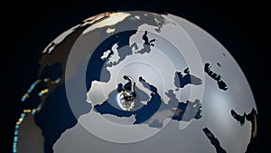 GDPR Europe Padlock 3D Globe